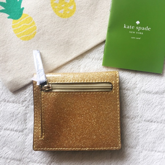 Kate Spade gold mini glitter wallet NWT - Picture 3 of 3